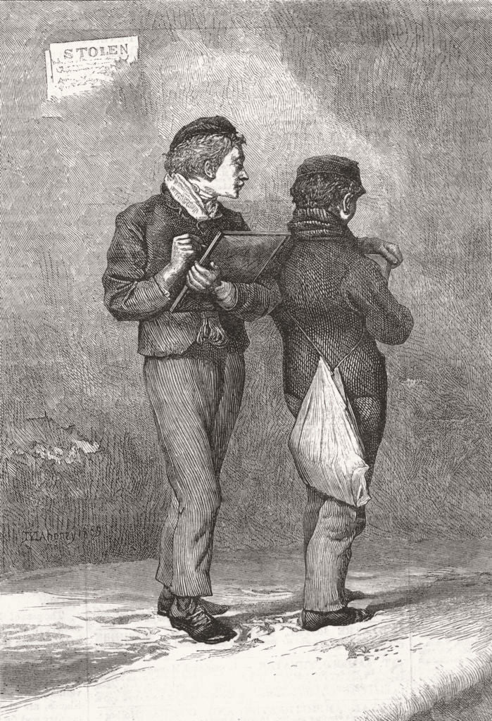 EDUCATION. Subtraction. Maths. Students 1870 old antique vintage print picture